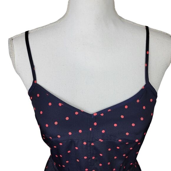 J.Crew Polka Dot Midi Dress. Blue & Red 0 - Picture 3 of 13